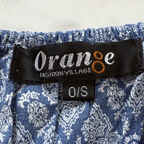 Blue Patterned Off-Shoulder Top - Picture 2 of 4